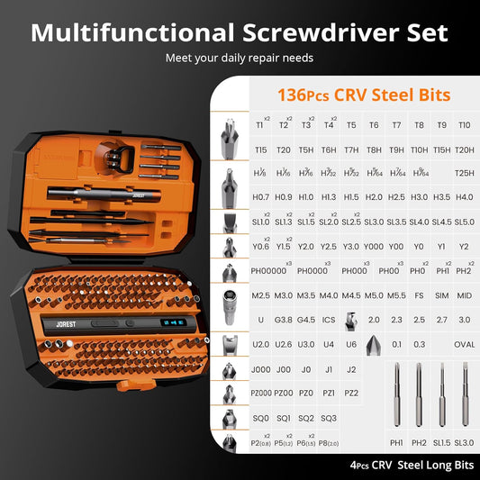 JOREST 155 in 1 Mini Electric Screwdriver Cordless