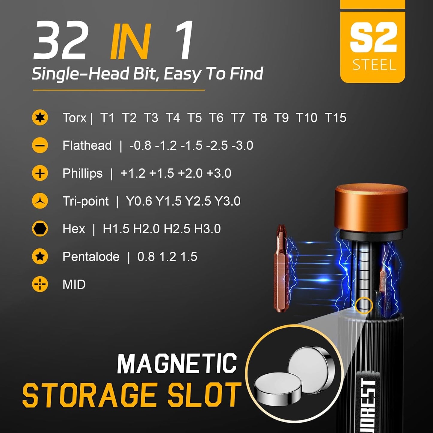 32-In-1 Small Precision Magnetic Screwdriver Set