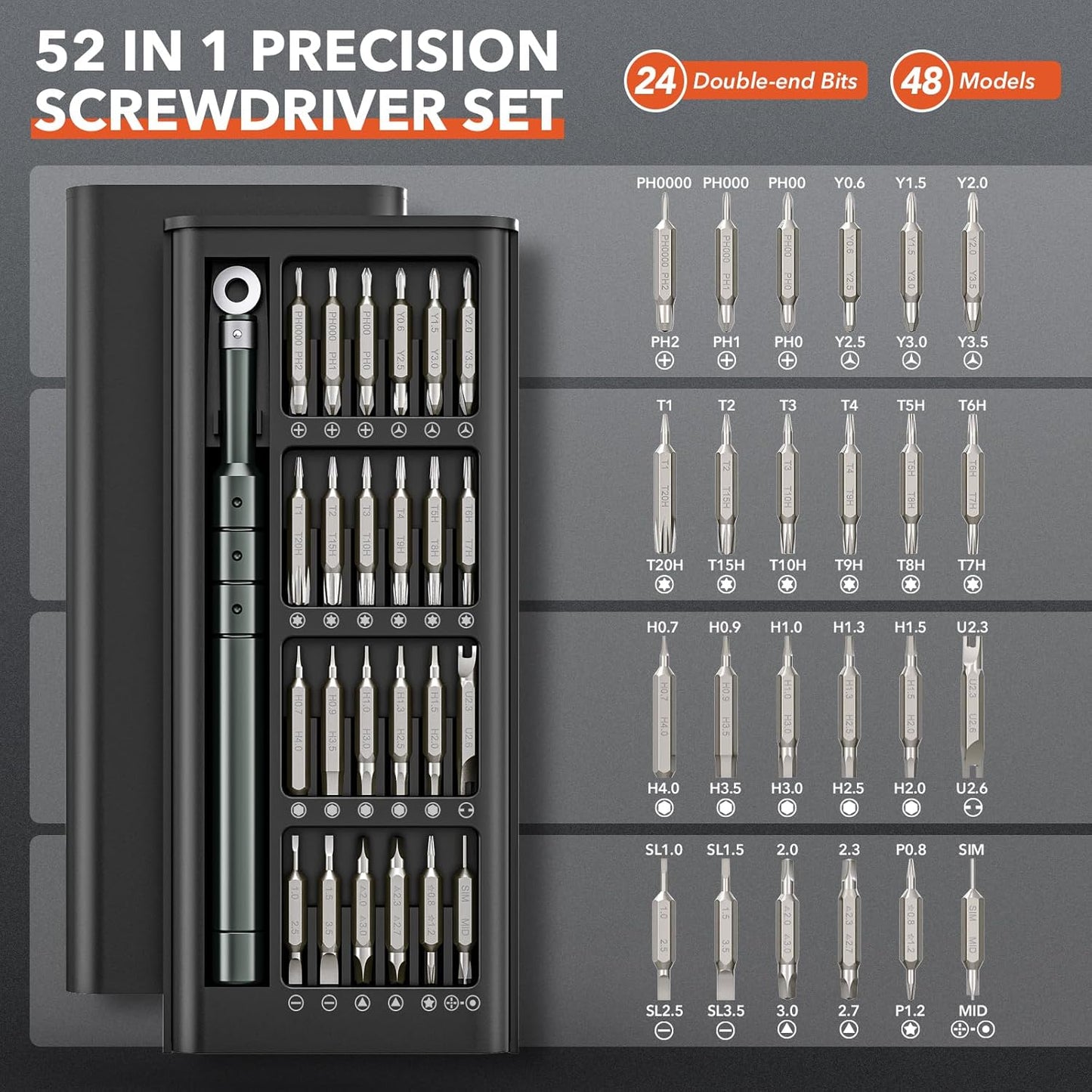 52 IN 1 Small Precision Screwdriver Set with Torx